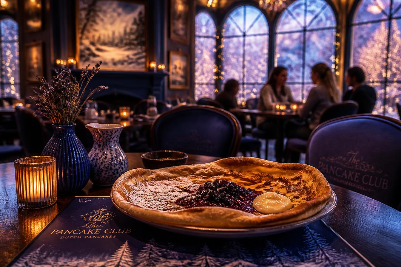 Gezellig dineren bij kaarslicht in een warm restaurant met pannenkoeken